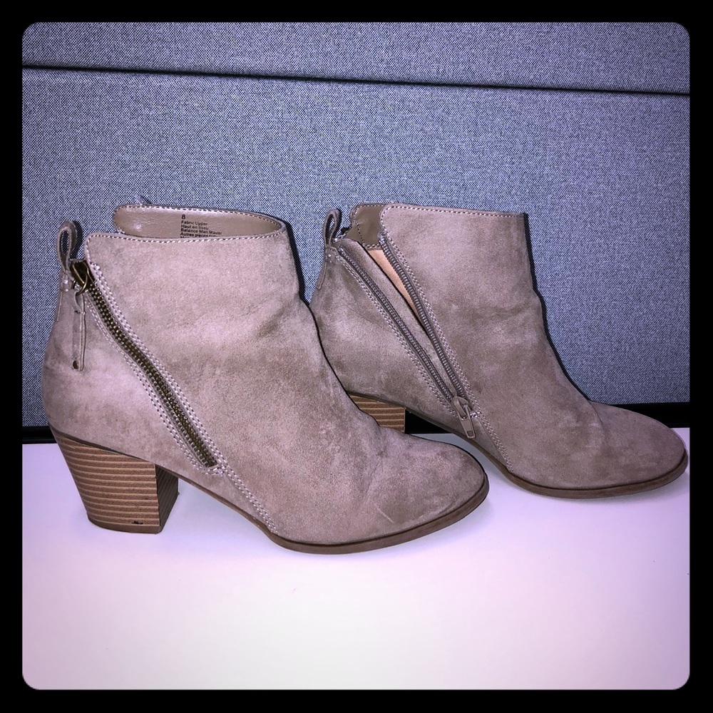 Tan Faux Suede Booties - Size 8 - Express